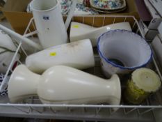 Crate of stylish pottery planters