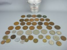 Souvenir British Empire Exhibition bucket from Wembley, 1924 containing a quantity of British and