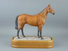 ROYAL WORCESTER EQUESTRIAN MODEL, 'Arkle 1967' by Doris Lindner, on a wooden base, height 27cms