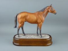 ROYAL WORCESTER EQUESTRIAN MODEL, 'Red Rum 1975', numbered 80 by Doris Lindner, on a wooden base,