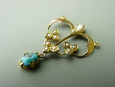 FIVE VARIOUS GOLD RINGS and a seed pearl pendant, weight values eighteen carat, 3.4 grms, nine carat