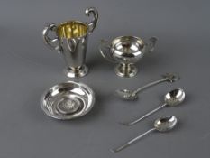 A MIXED QUANTITY OF SMALL SILVER, 4.8 troy ozs gross, various hallmarks