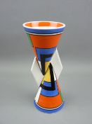 A WEDGWOOD CLARICE CLIFF 'MONDRIAN YOYO' VASE, limited edition of 3,999, 23 cms high
