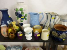 Quantity of pottery jugs and vases