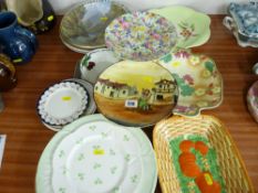 Quantity of decorative wall plates by Shelley, Royal Winton etc
