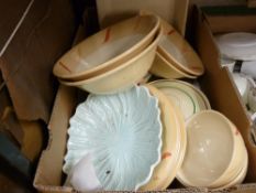 Box of Art Deco and modern dinnerware