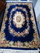 Medium sized blue floral rug