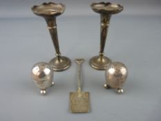 Small silver and EP ware to include a hallmarked shovel with wording 'Port Sunlight Jubilee, 1888-