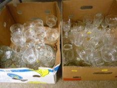 Two boxes of mainly vintage drinking glassware