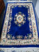 Medium sized blue floral rug