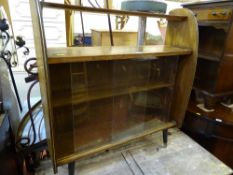 Small display cabinet with top shelf and twin glazed doors