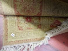 Large floral rug with tassel ends