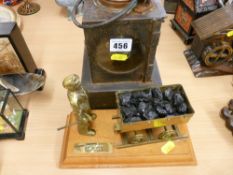 LNER signal lamp insert and a 20th Century brass colliery display on stand