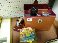 Mixed collectables, cased old Crown cine camera etc