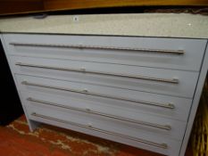 Stylish black high gloss four part kitchen storage system and a Crown Imperial five drawer