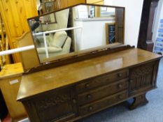 Gothic style dressing table, wardrobe and bed ends