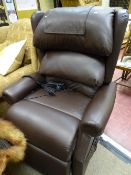 Modern brown rise, fall and recline easy chair E/T