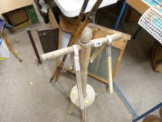 Old washing dolly, tongs, washboard etc