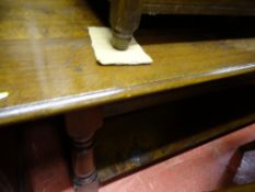 Oak two tier coffee table and a vintage cheval dressing mirror (one leg loose)