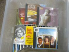 Crate of music CDs, mainly classical