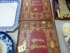 Two volumes of 'Imperial Shakespeare', edited by Charles Knight with steel plate engravings and gilt