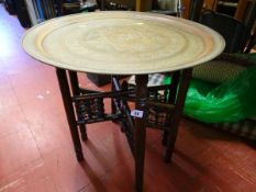 Benares brass side table