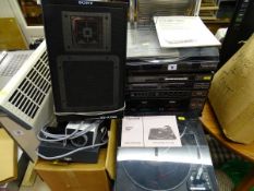 Sony hifi system and a Garrard model 3000 turntable E/T
