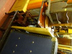 Parcel of furniture to include a glass topped coffee table and two side tables, two magazine