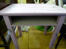 Small lilac occasional table with undershelf