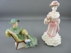 Coalport Golden Age figurine 'Georgina' and a Royal Doulton lady figurine 'Ascot' HN2356