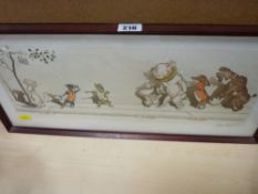 Framed urinating dogs print