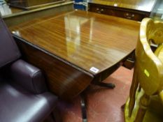 Oval inlaid dining table with end drawer