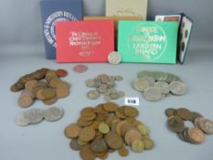 Collection of vintage coins and commemorative crowns including five 'Coinage of Great Britain'