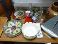 Pair of Royal Doulton floral plates, one A/F, pair of landscape plates, parcel of china posies, pair