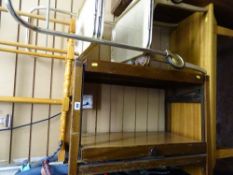 Parcel of furniture to include a vintage snap-top trolley, a teak coffee table etc