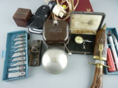 Parcel of mixed collectables including a bakelite and metal GEC call bell