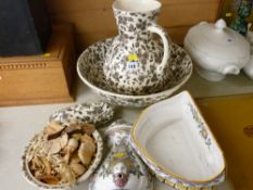 Victorian wash set and an Italian pottery fountain