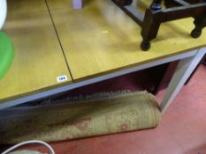 Modern light wood extending dining table with white painted legs