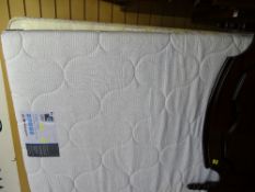 Single divan bed base and Uno pocket sprung mattress with mahogany headboard