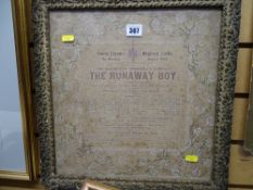 Interesting framed advertising poster for 'Gaiety Theatre, Anglesey Castle' promoting The Marquis of