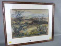 Watercolour - treescape, initialled 'H S'