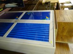 Modern two door wardrobe with colourful front