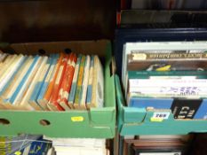Box of vintage and other motoring related books and a box of Penguin classic books