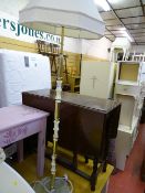 Brass and onyx standard lamp with shade E/T