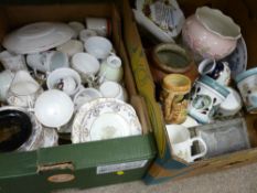 Two boxes of mixed crockery and teaware