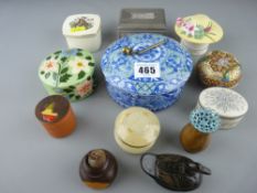 Collection of various composition trinket and pillboxes