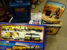 Parcel of games to include Battleship, train set and Action Man