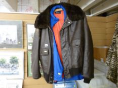 Gent's Wear-Guard leather pilot jacket, USA made, size 50R and a Fred Perry lightweight anorak
