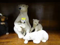 Country Artist model of a polar bear family