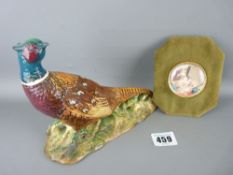 Beswick pottery pheasant no. 1226 and a small modern easel print miniature